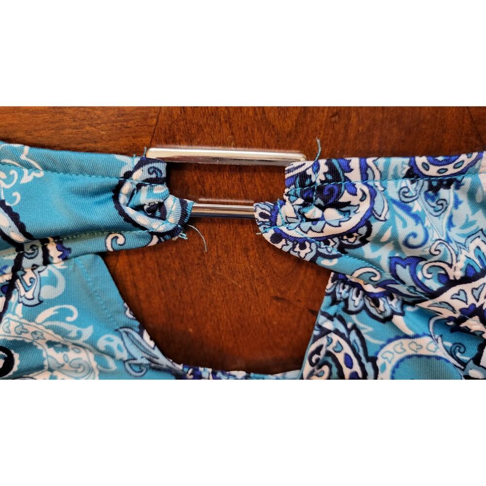 Ruby Rd. Aqua Paisley Print Blouse Womans Size 1X With 3/4 Sleeve - Picture 9 of 15